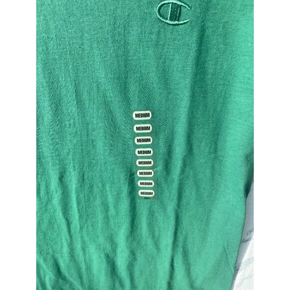 Champion Mens Green Crewneck T-Shirt Medium Cotton Short Sleeve Casual Wear - Picture 8 of 12